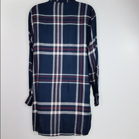 Lulu's Lush Chic Thrills Navy Blue Plaid Tunic Top size XS - Picture 6 of 9